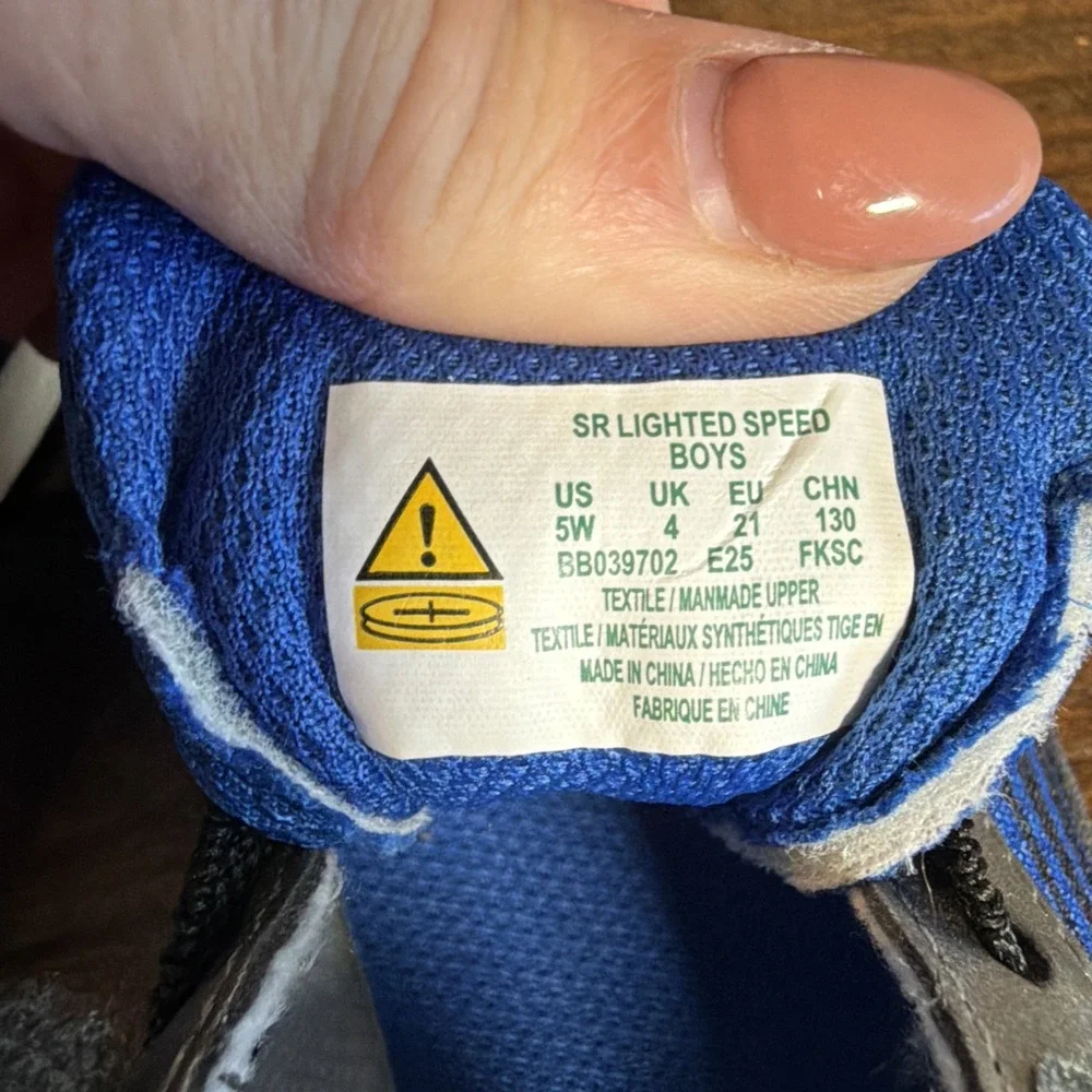 Stride Rite SR Lighted Speed Boys Shoes Size 5W Blue Light Up Sneakers Toddler